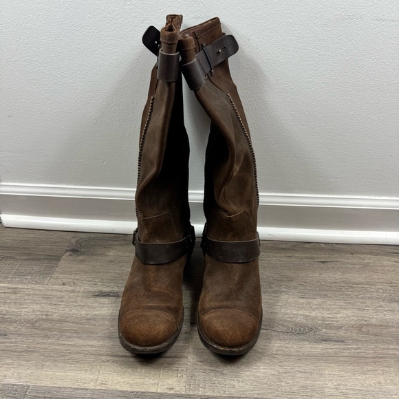 UGG Drew Harness Riding Boot Size 9 Brown Suede Leather Classic Tall - Picture 3 of 14